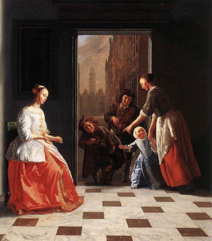 OCHTERVELT, Jacob Street Musicians at the Doorway of a House dh oil painting image